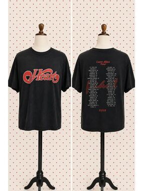 Heart Love Alive Tour 2019 Band Tee Concert Shirt XXL Black Rock